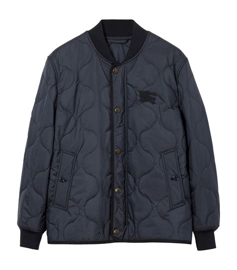 burberry navy bomber jacket|Burberry quilted jacket men.